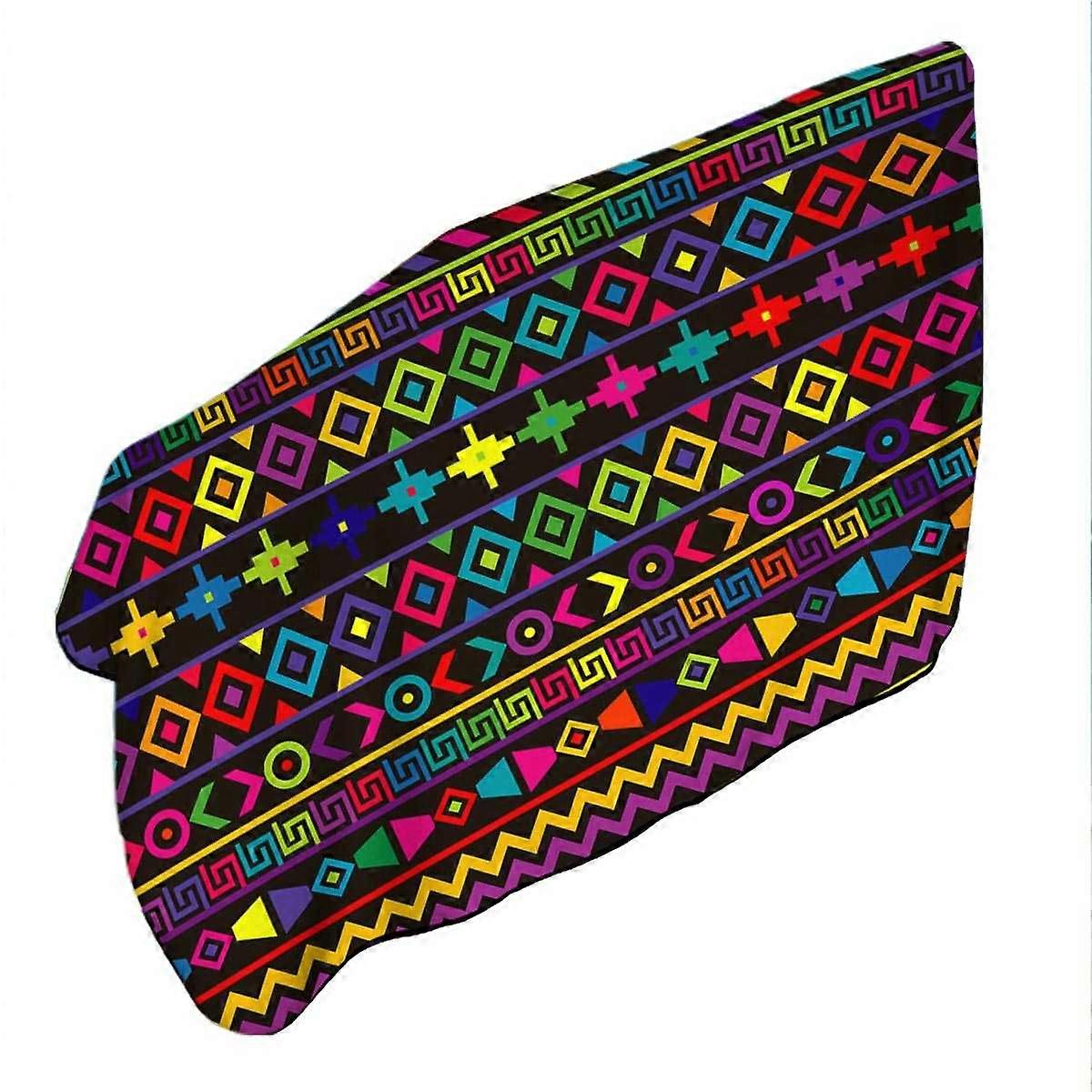 Multi Colored Geometric Pattern Microfiber Beach Towel