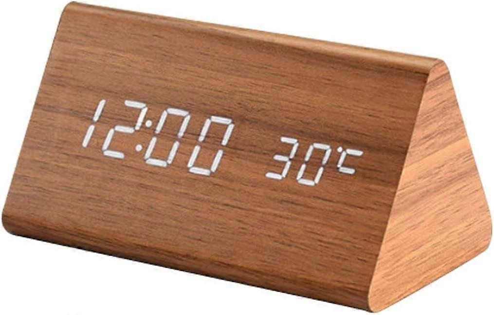 Triangle Shape LED Digital Alarm Clock Digital Alarm Clock with Voice Control, Snooze Function, Date