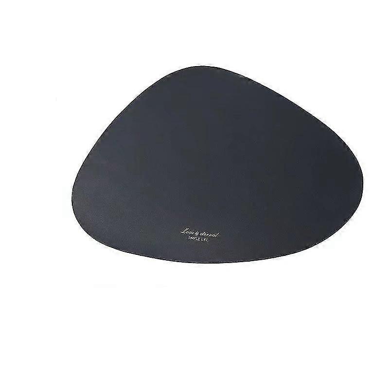 Simple And Creative Irregular Western Placemat, Leather Placemat, Approx. 45 Cm (black)