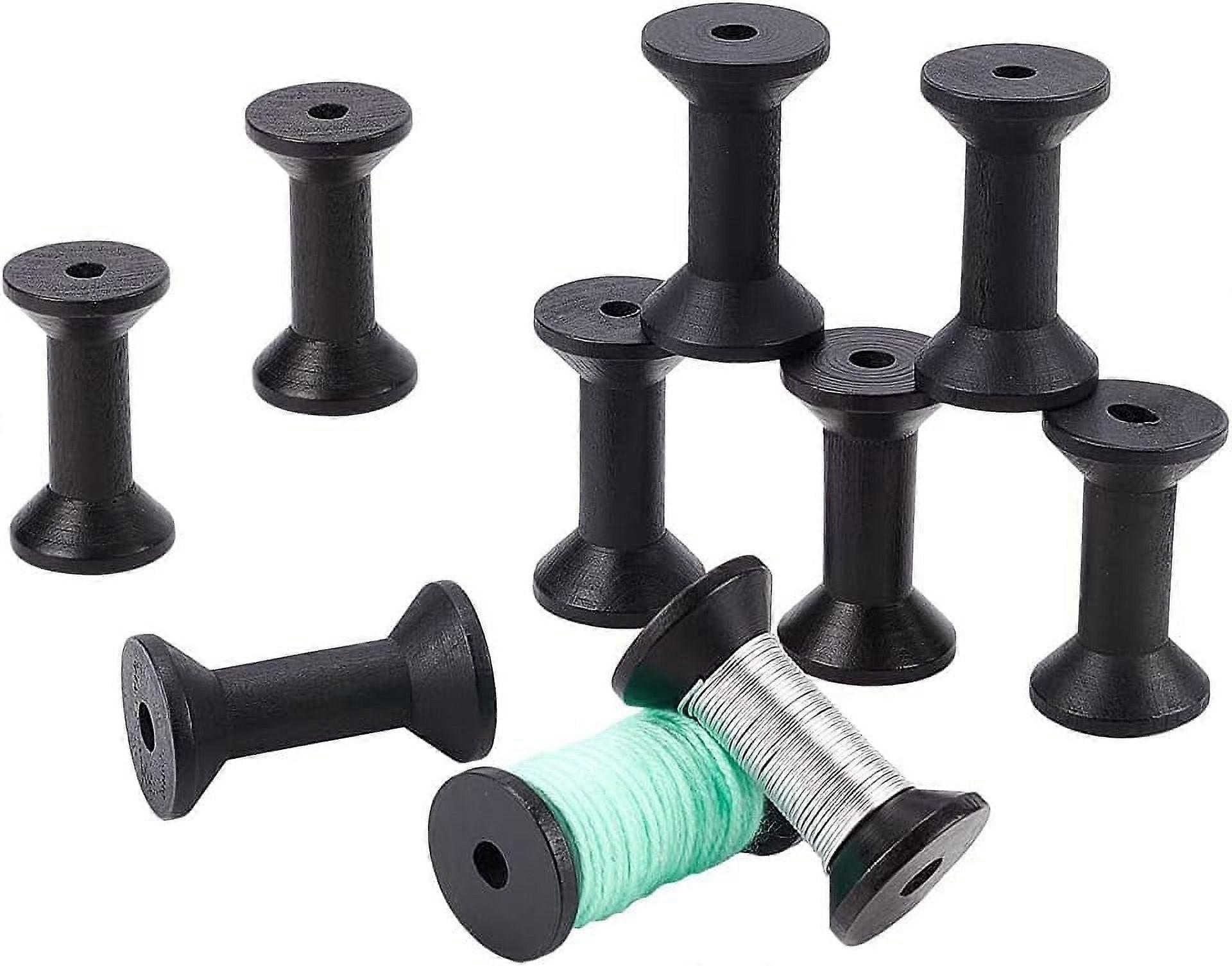 10 Pcs Wooden Empty Spools 2.4 inch Empty Thread Spools Wire Weaving Bobbins for Embroidery