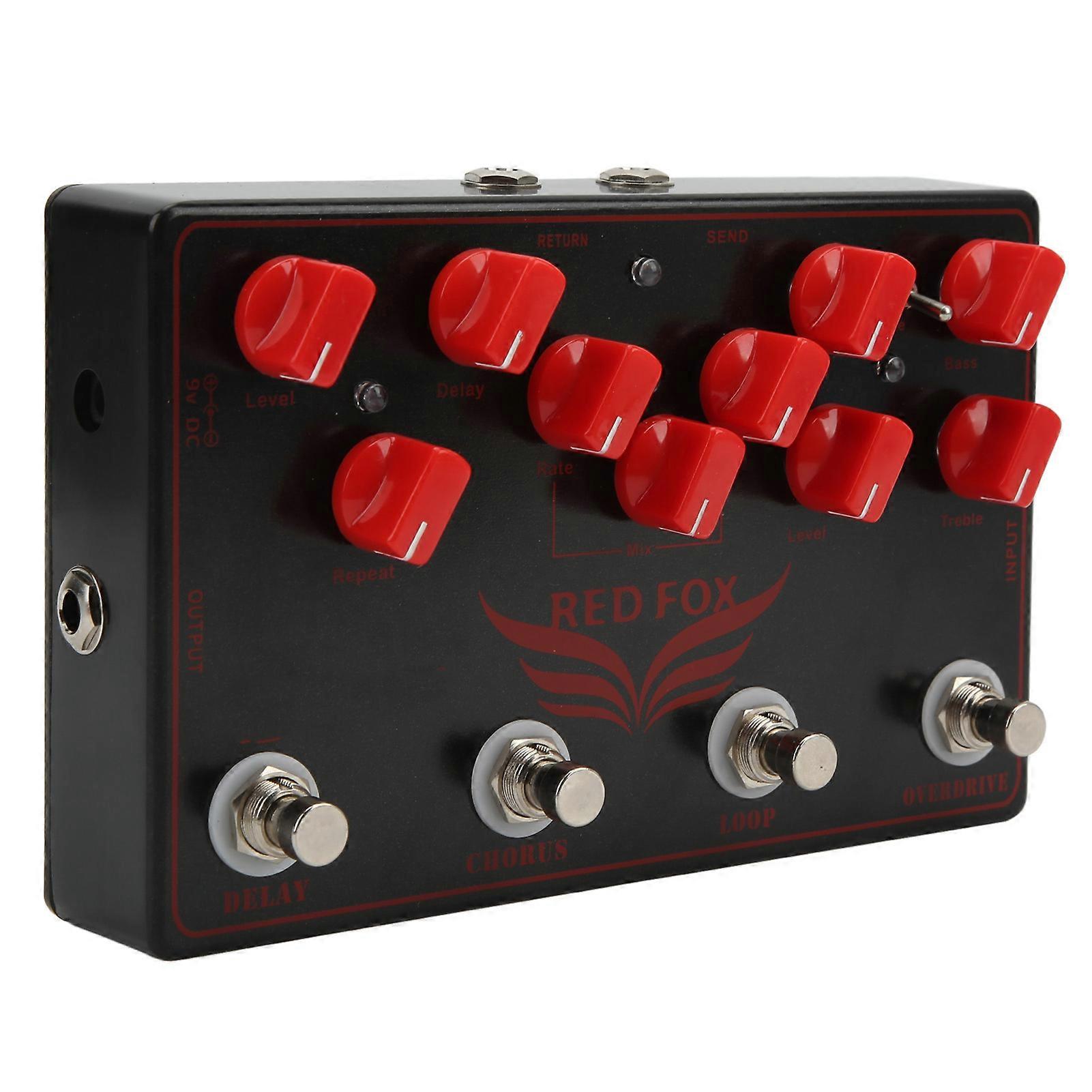 Synthesizer, Gitarre, Pedal, Multieffekte, Delay + Chorus + Loop + Overdrive 4 in 1 Zubehör