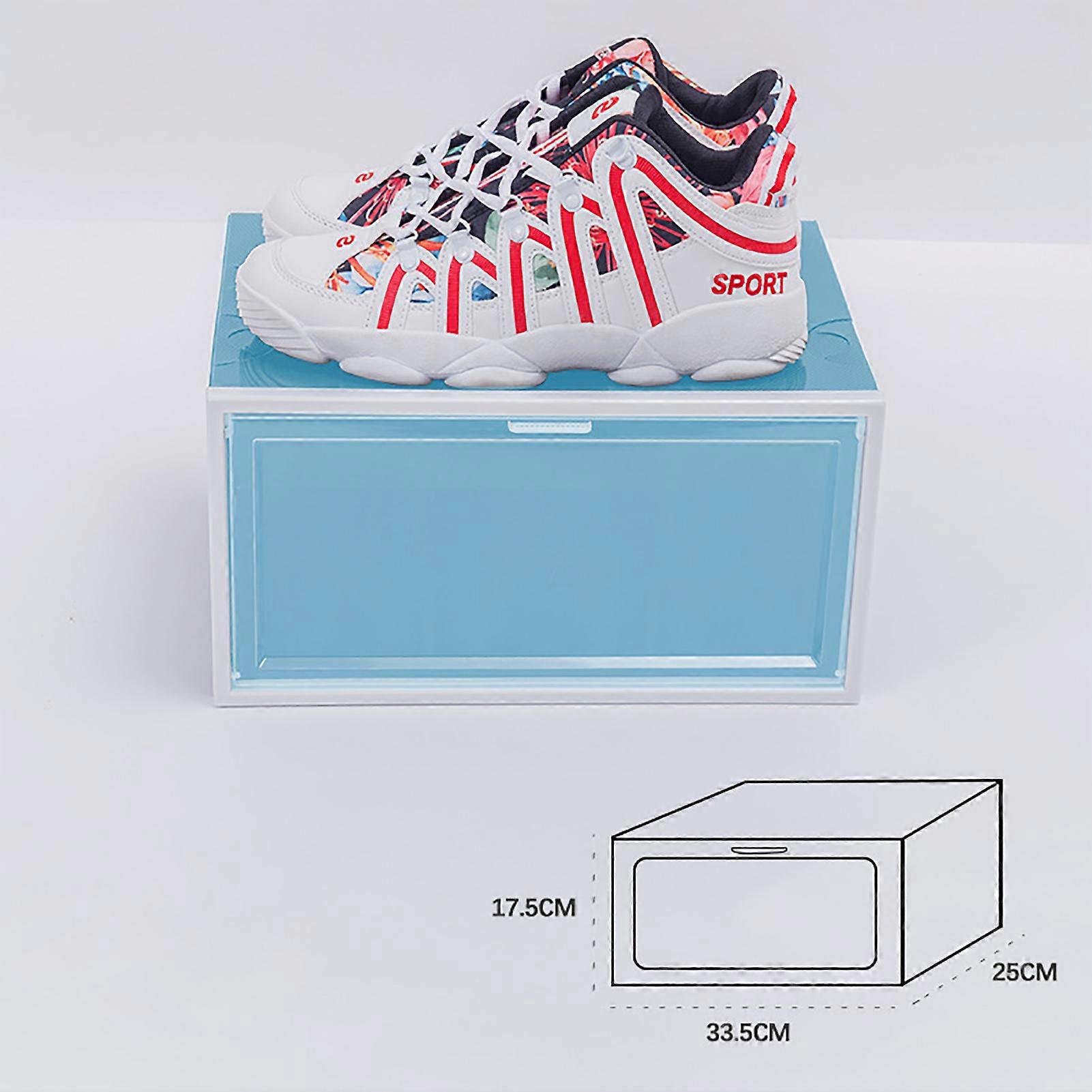 Sneaker Storage Shoe Box Side Opening Multipurpose Stackable Shoe Box for Men and WomenBlue