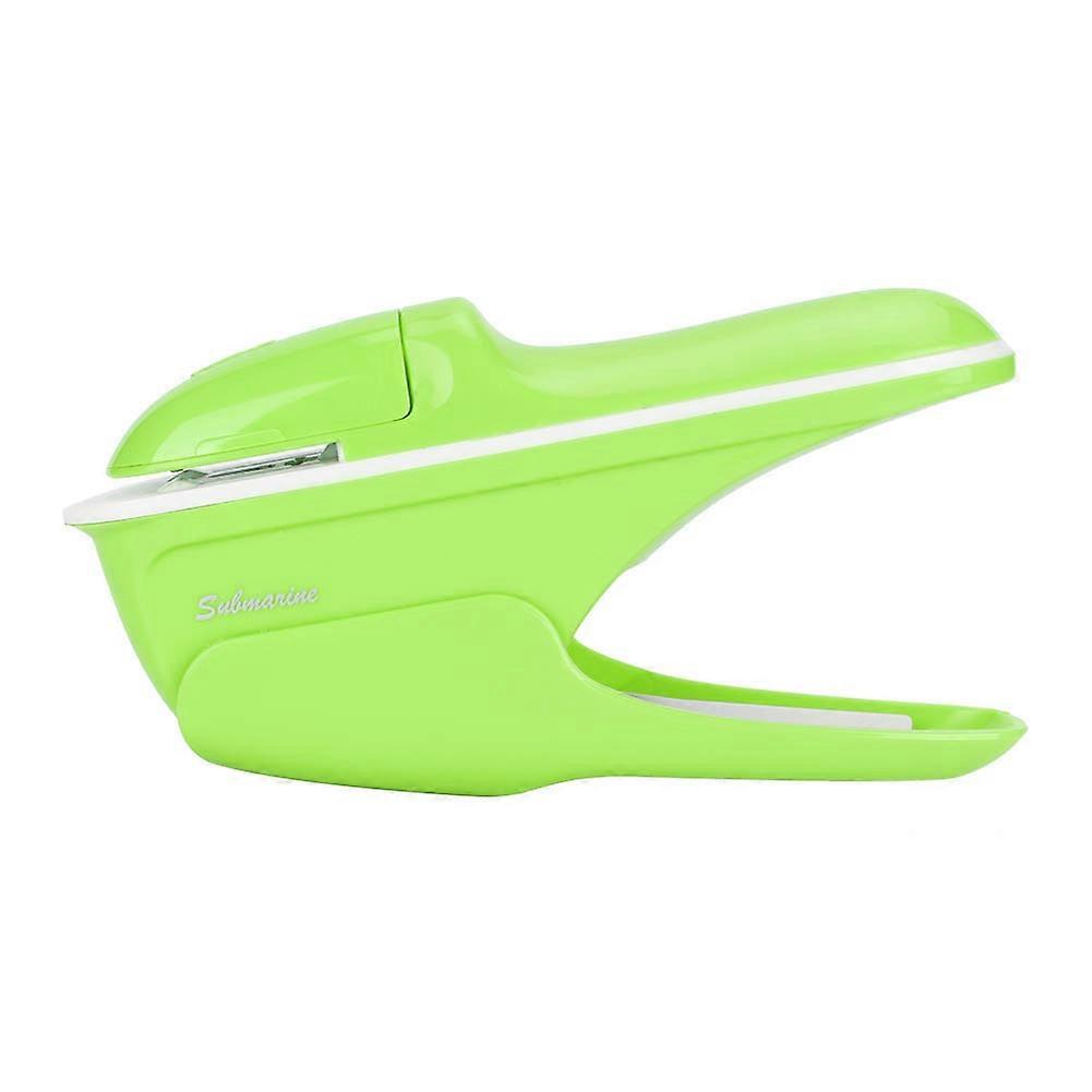 ABS No Staple Stapling Machine Book Paper StaplE Free Stapler Binding Hand Tool(Green) YEMAA