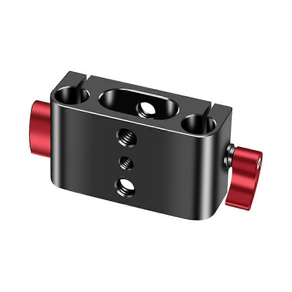 Aluminum Alloy Dual 15mm Pole Mount Bracket Clamp Bracket with 1/4 3/8 Hole for Tripod Mount Base P
