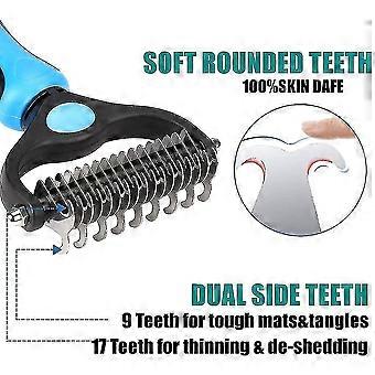 2-in-1 Dog Grooming Brush For Shedding – Undercoat Rake And Deshedding Tool For Pets