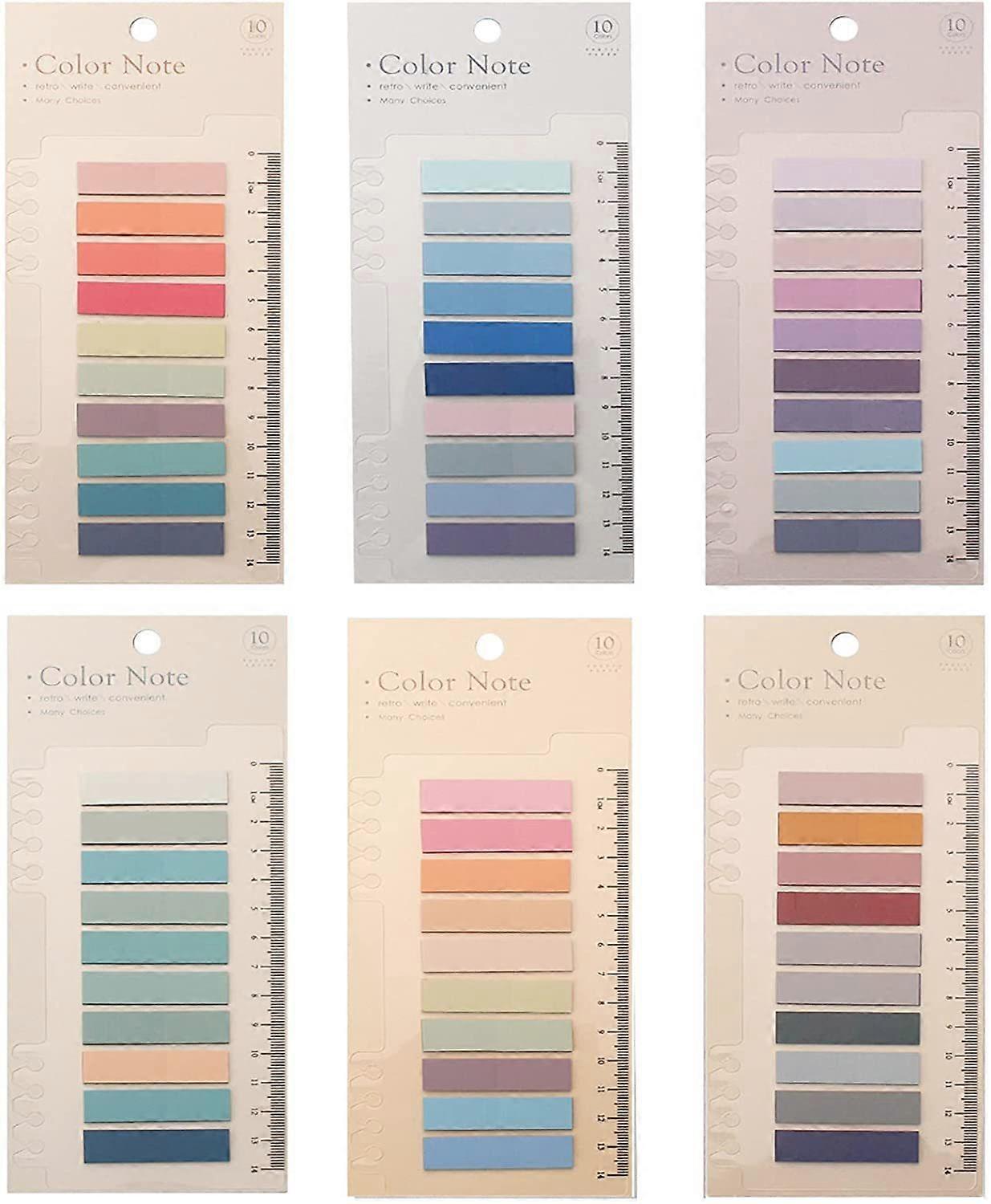 1200 Pcs Sticky Index Tabs For Annotating Books, Writable Page Sticky Notes With Ruler For Page Marking Classify File, Morandi