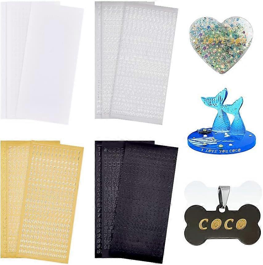 12Sheets Self Adhesive Alphabet Number Stickers PVC Letters Stickers Waterproof Number Decals