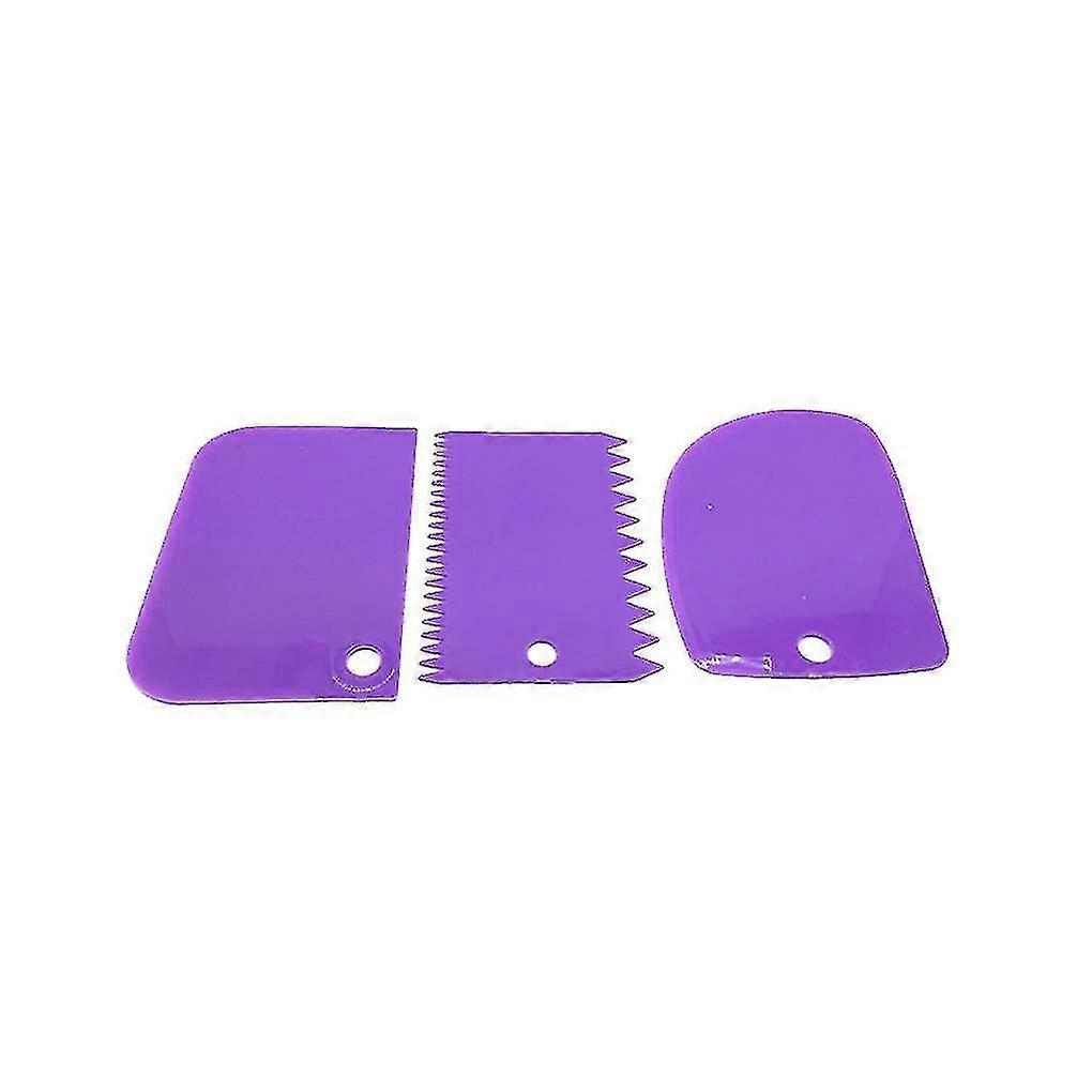 3pcs/set reusable colorful plastic multifunctional irregular teeth edge diy cream scraper