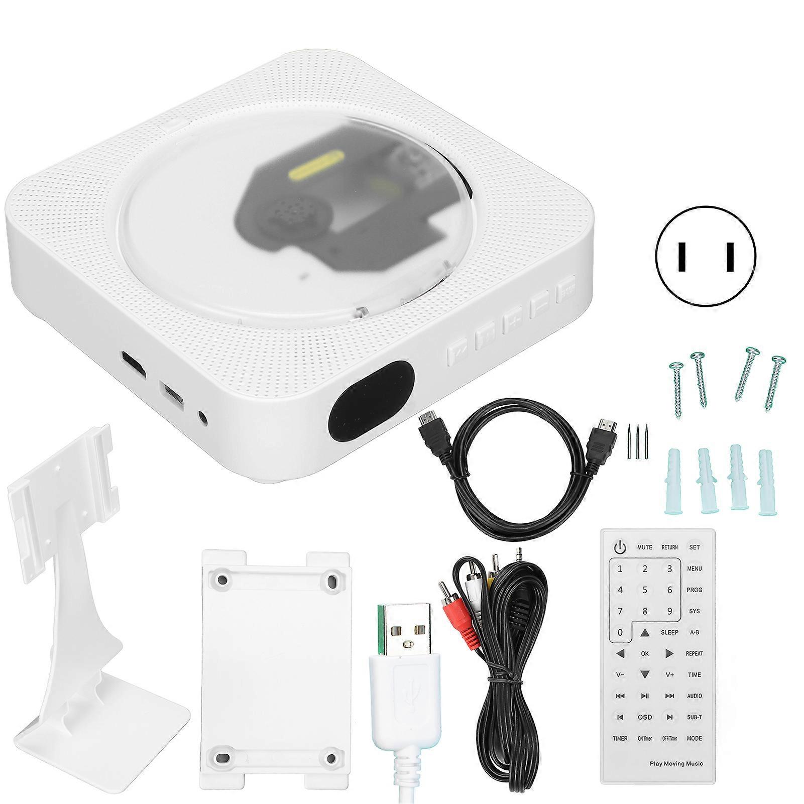 Bluetooth DVD Player Builtin HiFi Speaker Wall Mountable CD DVD Player with Remote Control for Home 100240V(US Plug ) NO.7490