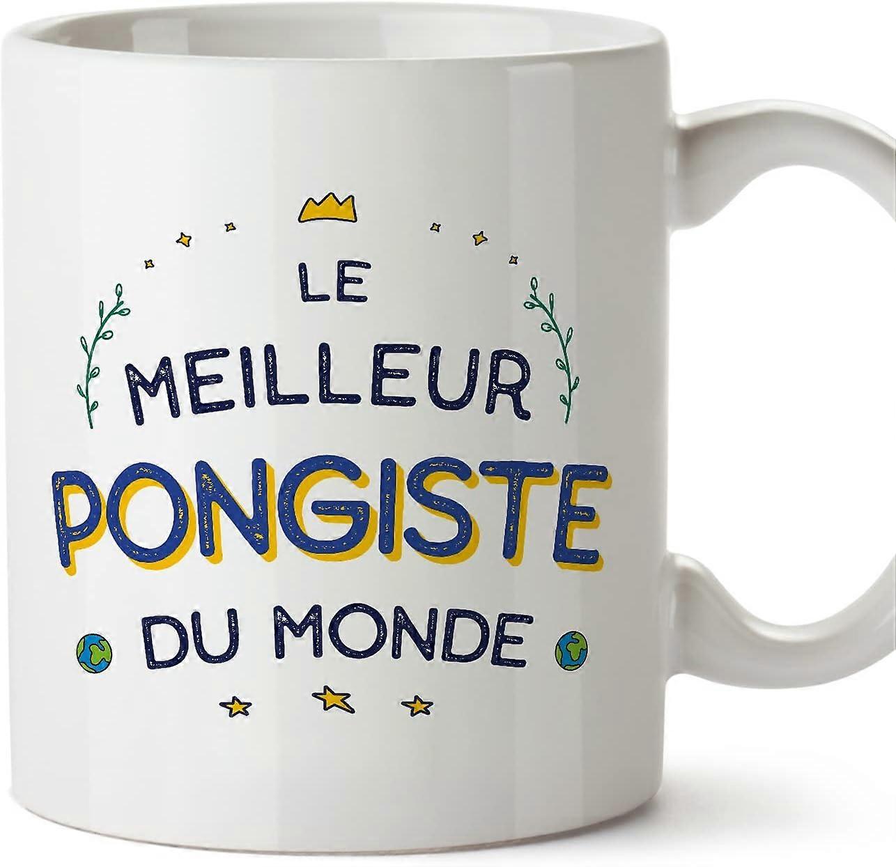 ピンポンプレーヤーマンマグカップフランスのMeilleurデュモンド同僚への面白いギフトセラミック11オンスマグ
