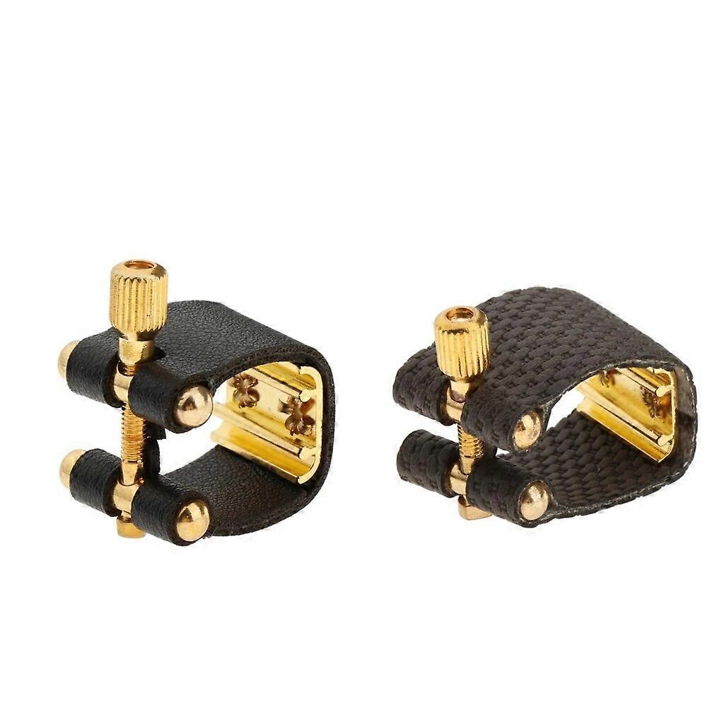 连绳扣夹 PU皮革 紧凑耐用 适用于中音男高音 萨克斯管 萨克斯管 单簧管 金属电木吹嘴