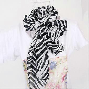 LA FEE MARABOUTEE maxi sciarpa donna stampa animalier nero/cammello ZEO