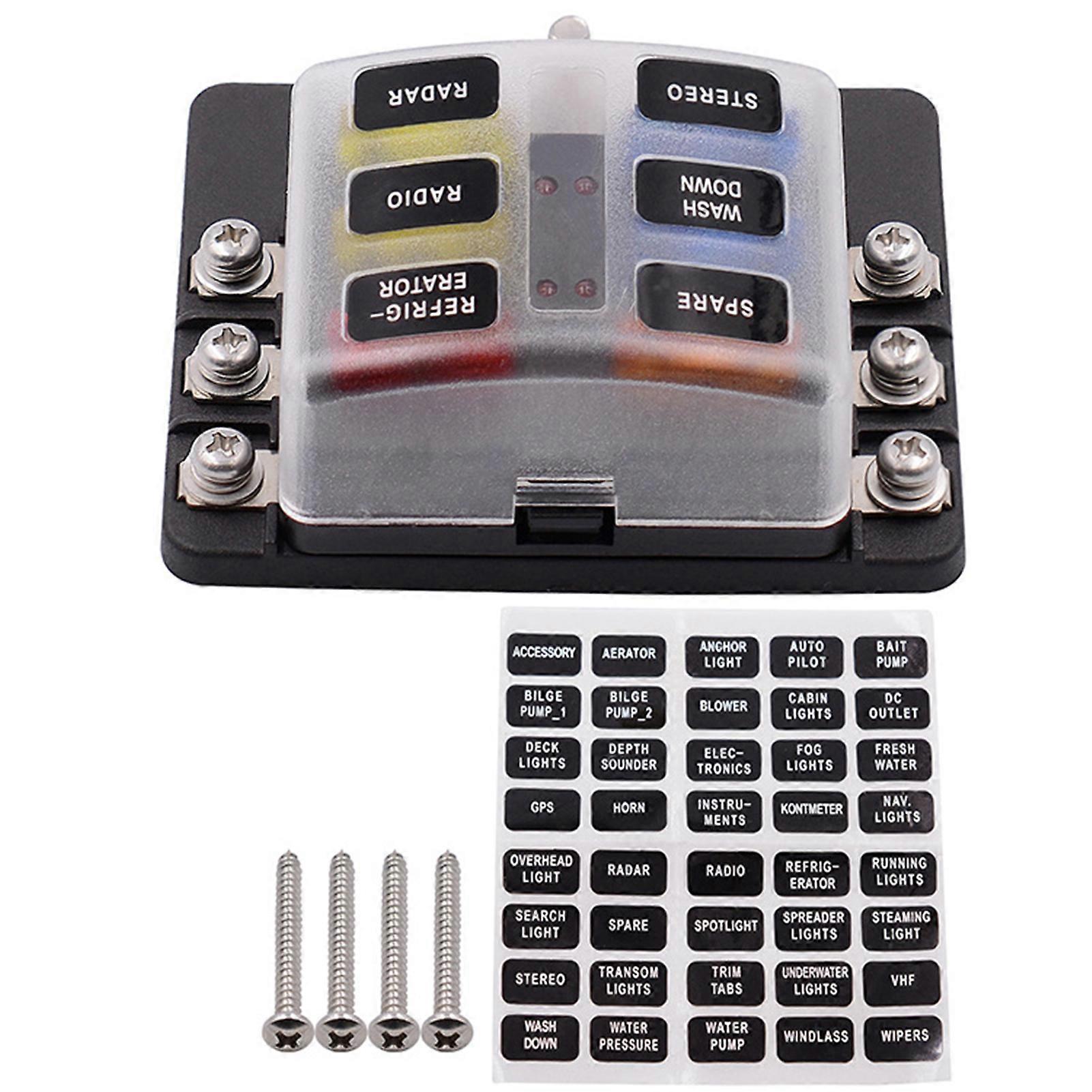 Mictuning Car Fuse Box Corrosion Resistance and Durable Suitable for Cars Villas Motorhomes