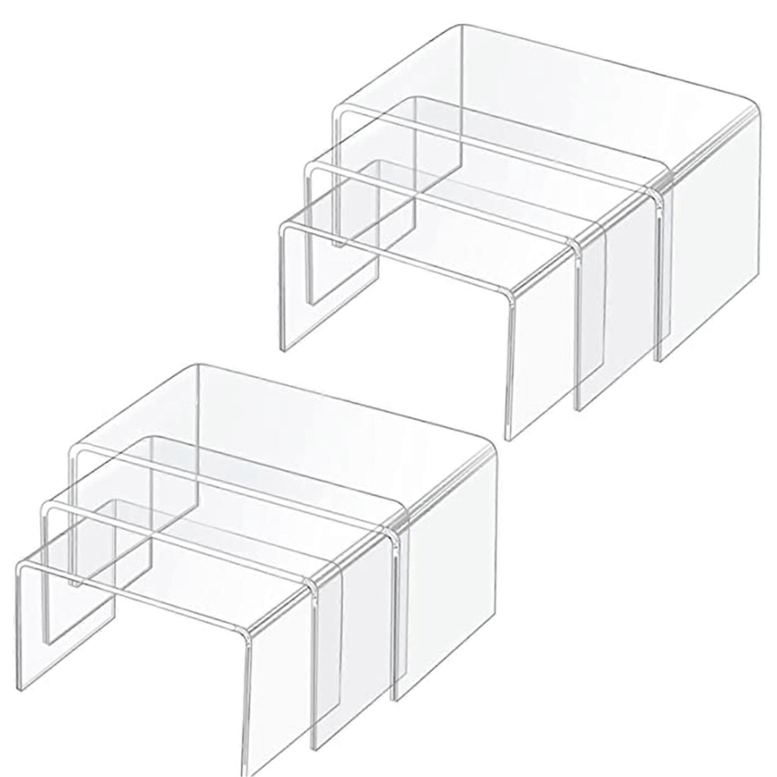 U-shaped Bending Acrylic Display Stand Multi-purpose Stackable Storage Bins for Figures Collections