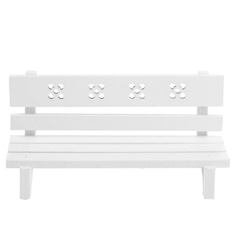Miniature Dollhouse Kid Toy 1:12 Ratio Mini Imitate Pack Bench Dollhouse(White)