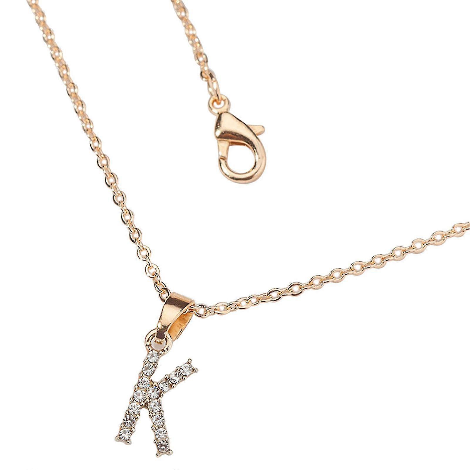 Bayan Elmas Kolye 26 İngiliz Harfli Çift Kolye