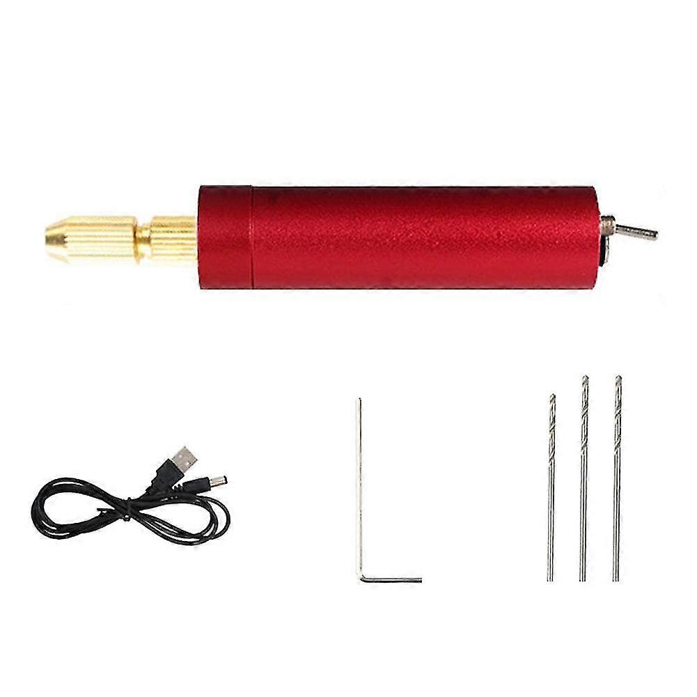 micro electric drill set for resin electric handle diy red