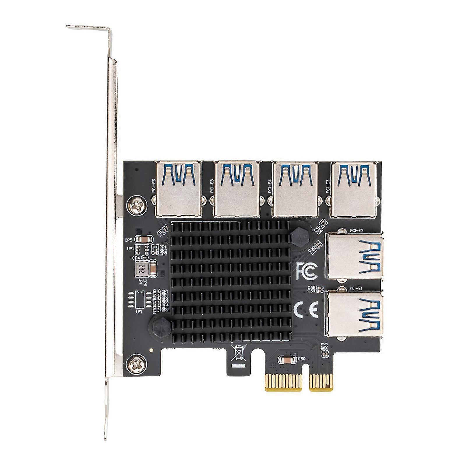 Pci-e To Pci-e Adapter 1 To 6 Pci-express 1x To 16x Usb3.0 Riser Expansion Card