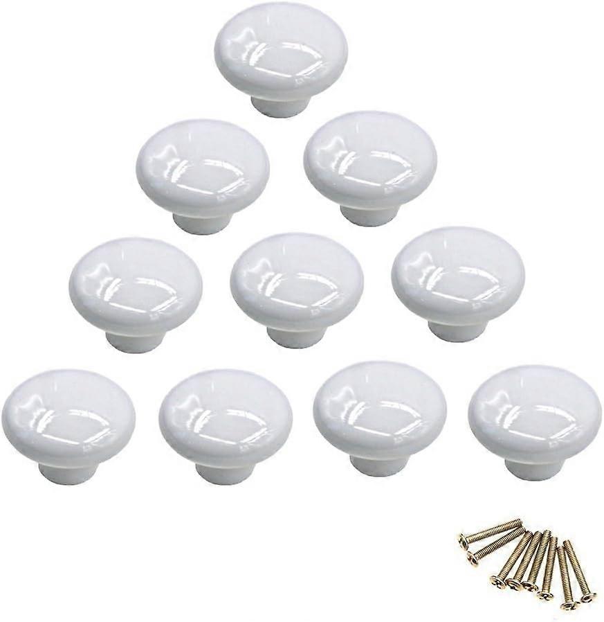 10 Pack Round Colored Ceramic Single Hole Cabinet Knobs for Drawer Cupboard Dresser Door