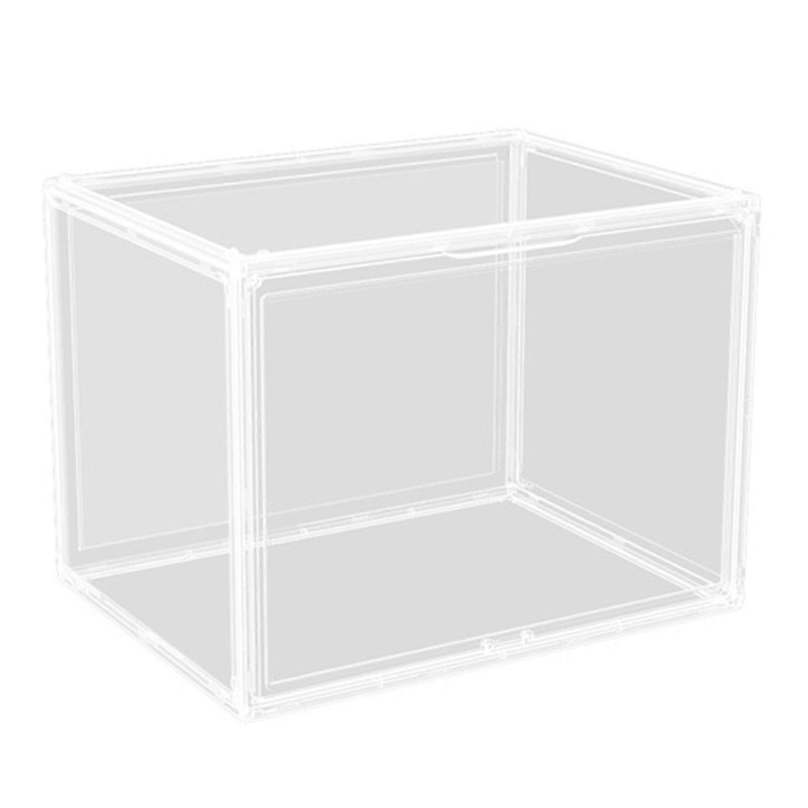 Transparent Storage Box with Magnetic Door Dustproof Stackable Detachable Plate Thick Purse Handbag Organizer Book Collectibles Model Doll Display Cas