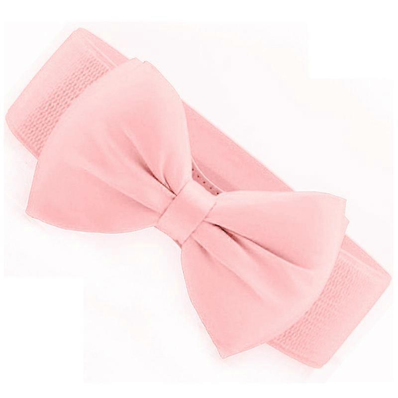 Ladies Elastic Wide Bowknot Waist Belt Fashion Stretch Waistband