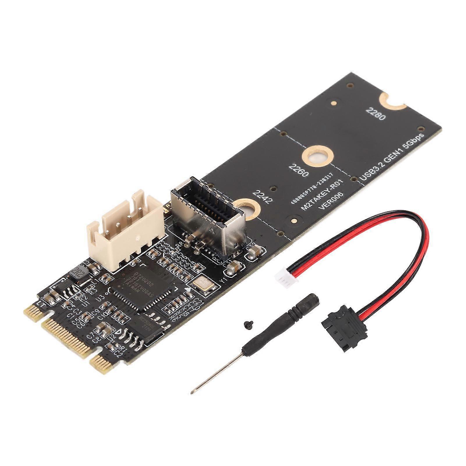 M.2 NVME to Type C Riser Card 20PIN 5Gbps Hot Swap Stable Power Type E A Key Adapter Card for Win XP 7 8 10 11