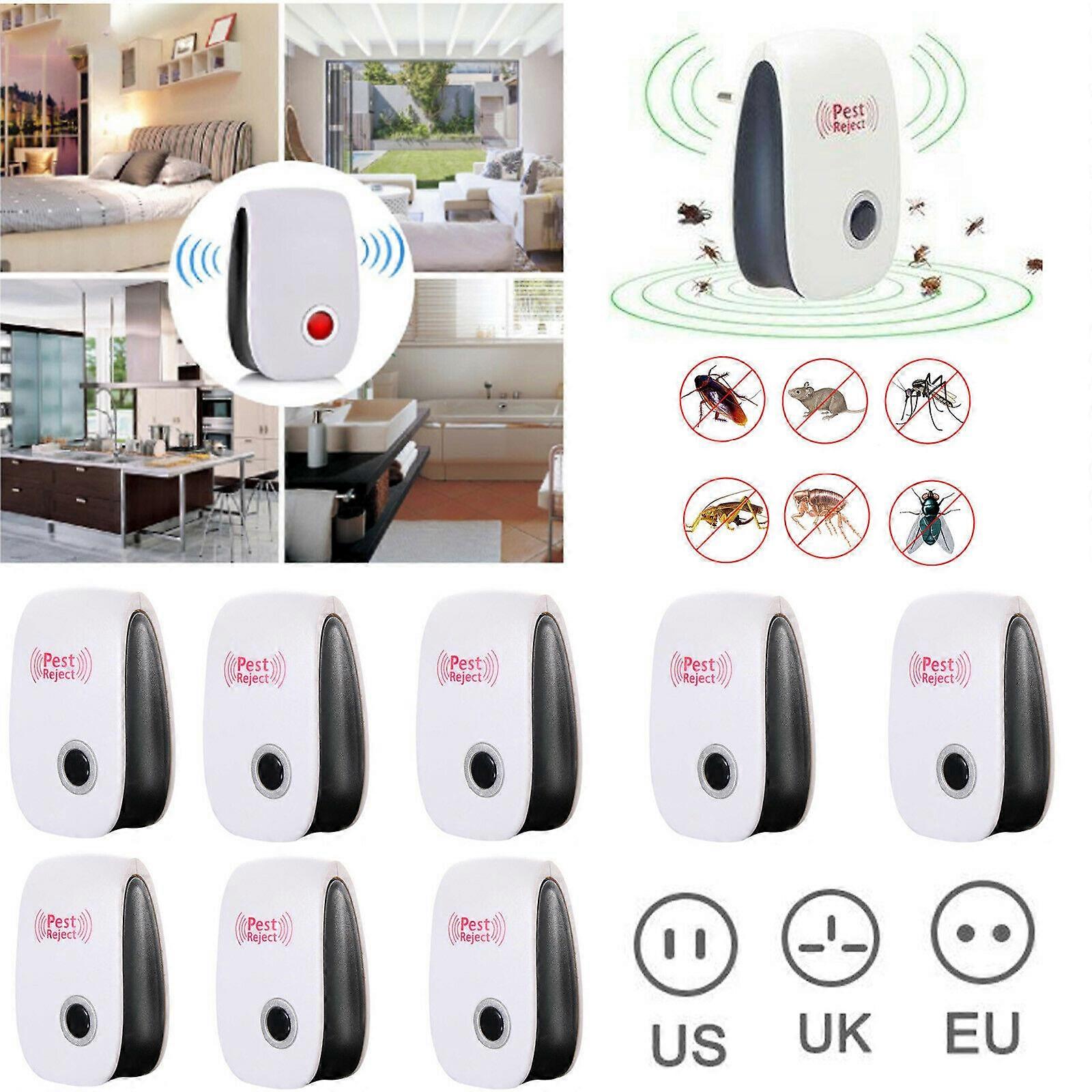 10Pcs Reject Killer Electric Ultrasonic Pest Repeller Anti Mosquito Rodent Control Bug Cockroach Insect Repellent EU/US/UK Plug
