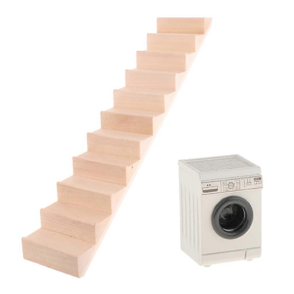 1:12 Scale Simulation Washing Machine Home Appliance & Staircase Scenery