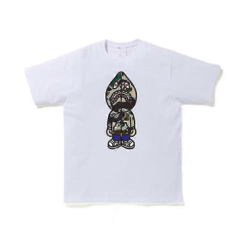 2024 تي شيرت ياباني للرجال Aasual رسالة طباعة جولة الرقبة قصيرة الأكمام بابيس تي شيرت قصيرة الأكمام القطن للجنسين تي شيرت