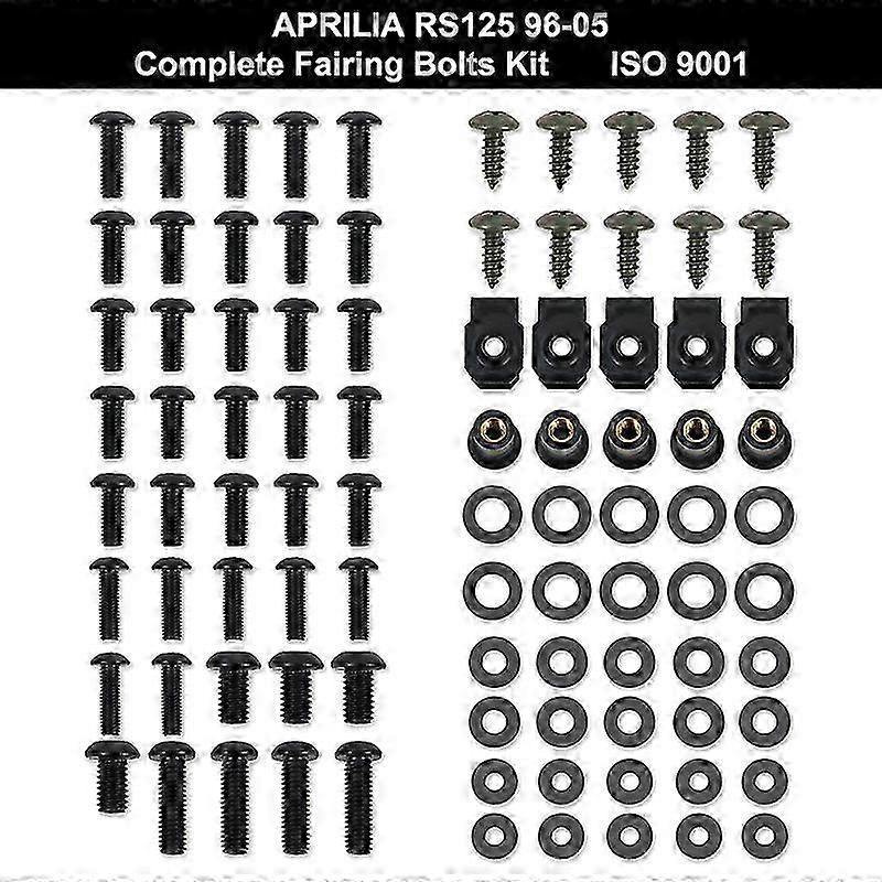 Pour Aprilia RS125 1996 1997 1998 1999 2000 2001 2002 2003 2004 2005 complet carénage complet boulons kit clips vis acier inoxydable