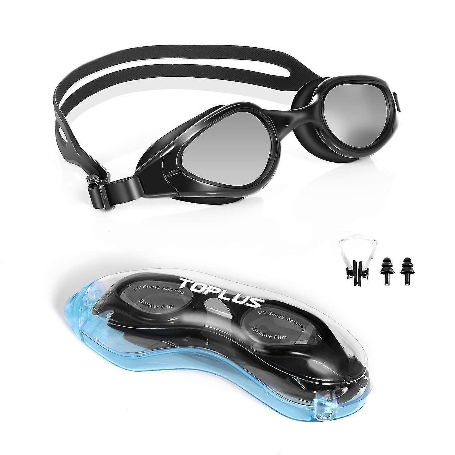 משקפי שחייה, אין דולף נגד ערפל Uv הגנה לשחות משקפי שחייה רך סיליקון אף גשר לגברים, נשים, ג'וניור, ילדים