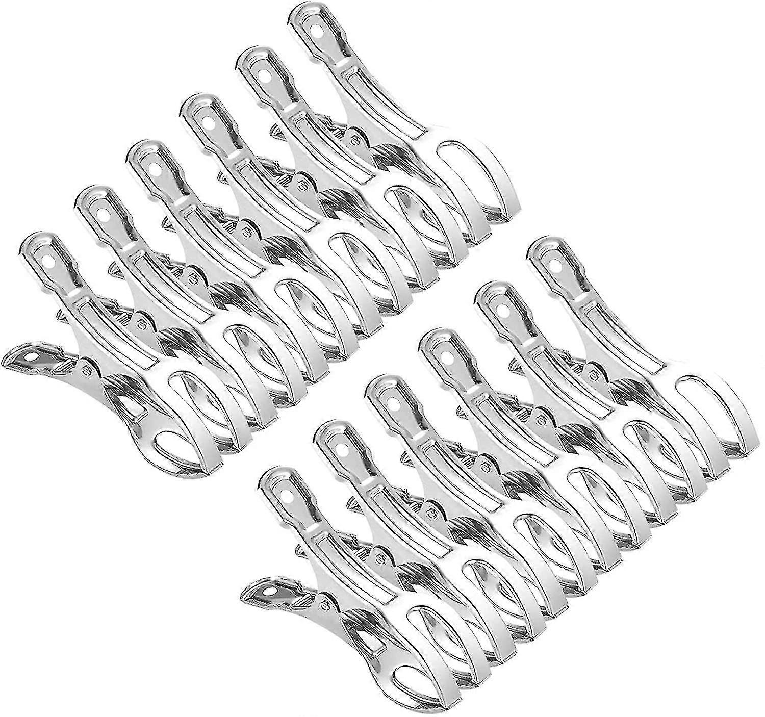 Strandhåndkletang i rustfritt stål, store klesklyper for daglig klesvask, strand