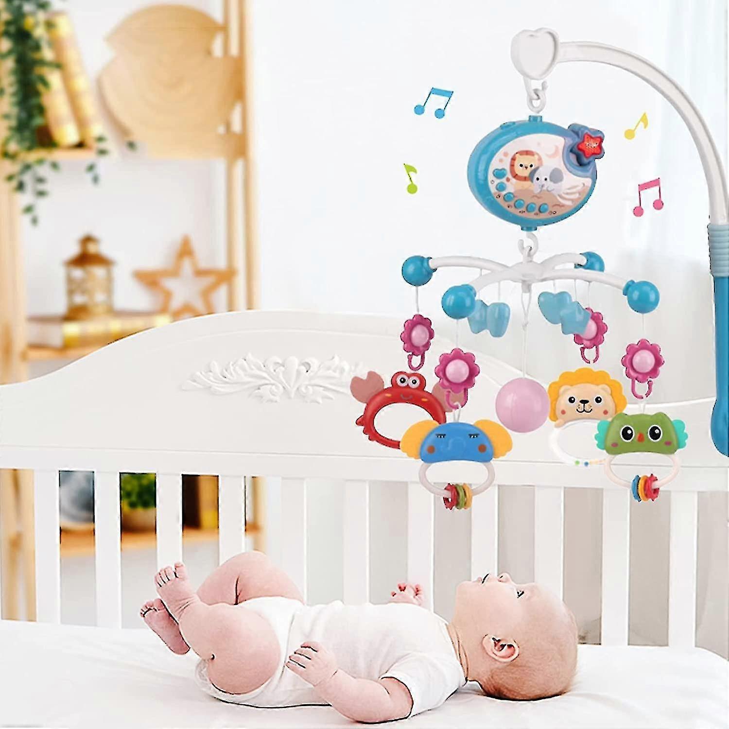 Cot Mobile For Babies Baby Mobile For Crib Hanging Projection Mobile With Music Box Timing Function Musical Mobile For Baby Gifts For 0-12 Months