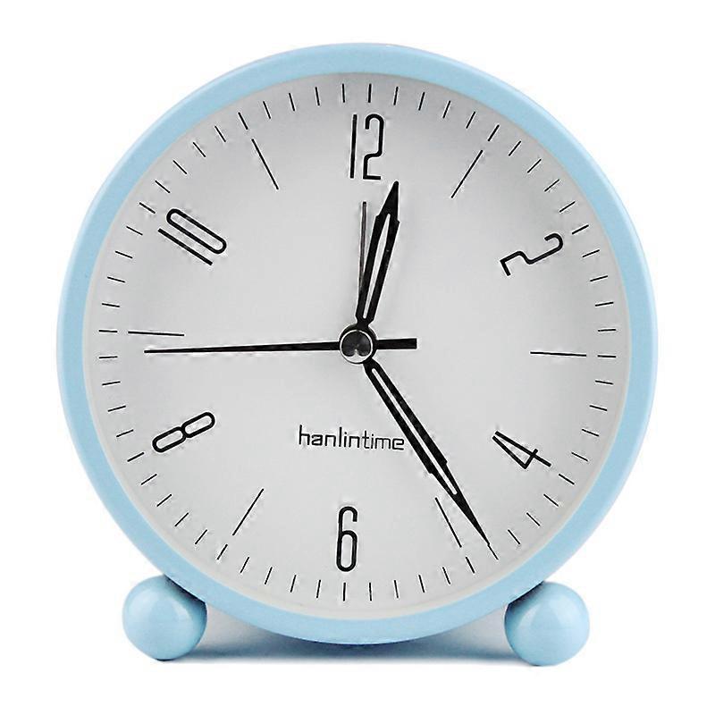 Silent Alarm Clock Non Ticking Analog Alarm Clocks Minimalistic Round Metal Light Alarm Clock