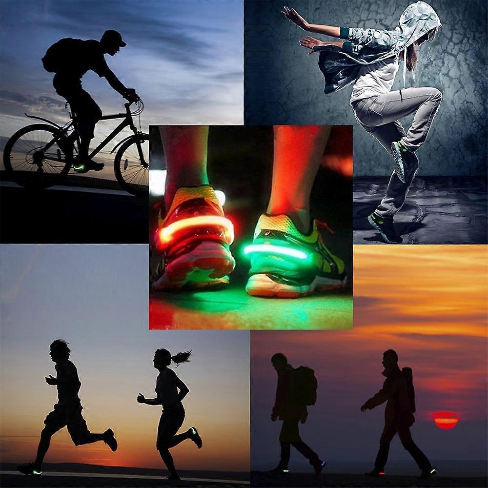 2pcs Led Shoegreen Clip Lights Safety Night Running Gear Useful Night Running Lamp For Runners Joggers Bikers Walkers