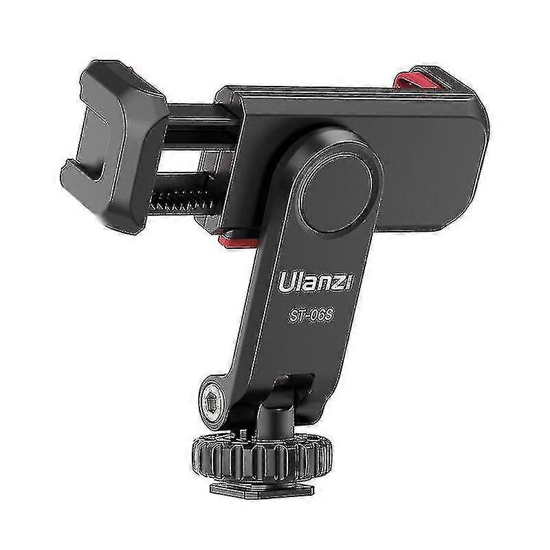 Ulanzi St-06s電話ホルダーマウントクランプクリップ水平および垂直撮影スマートフォンコールドシューマウントビデオライトマイク用