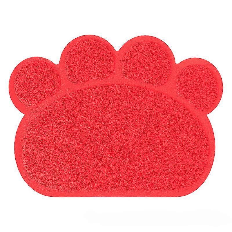 Cat Litter Mat, PVC Material Cat Paw Print Shape, Pet Placemat, Double Layer Waterproof Easy To Wash Spot