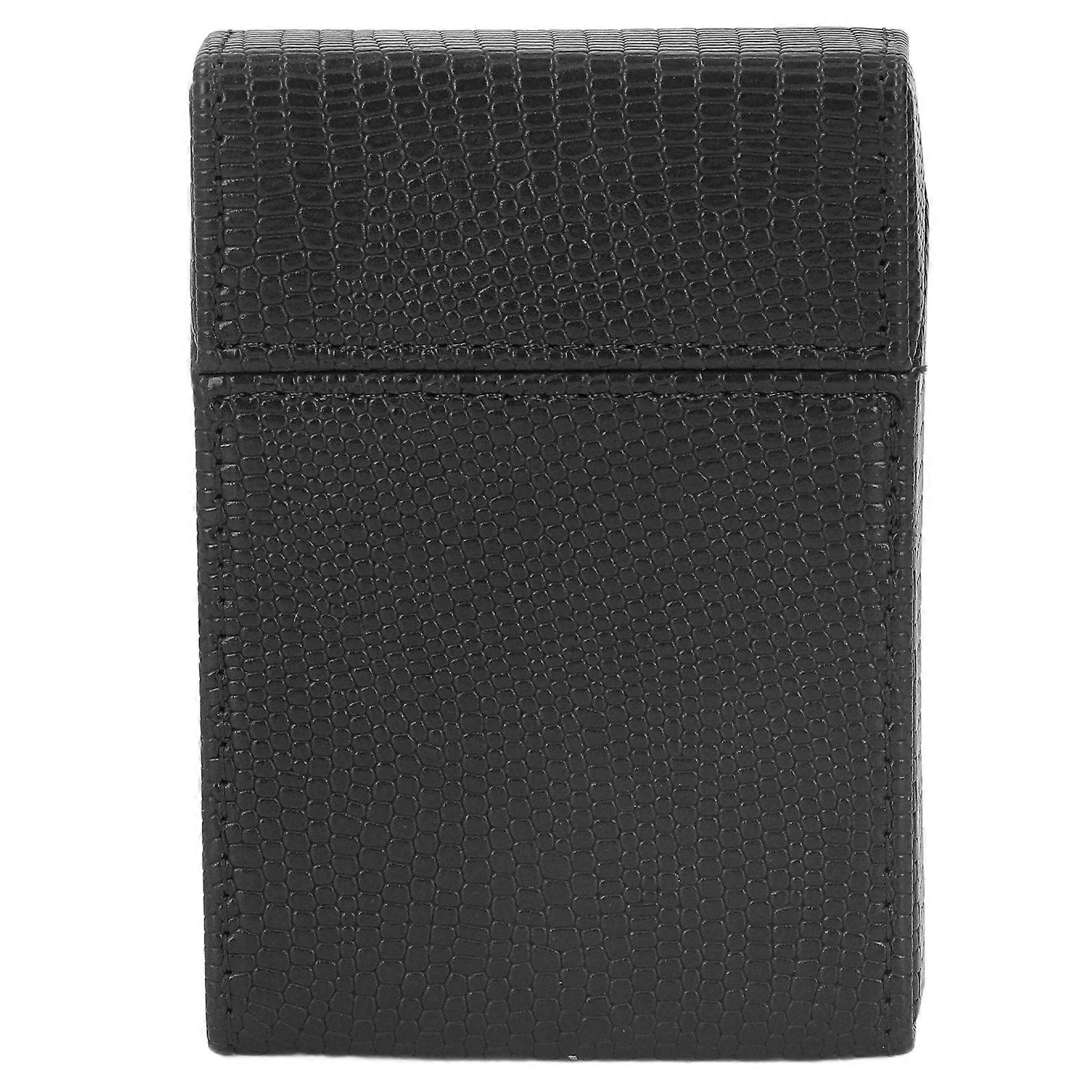 Men's Portable Lizard Stripe Cigarette Case for 20 Medium Cigarettes Black