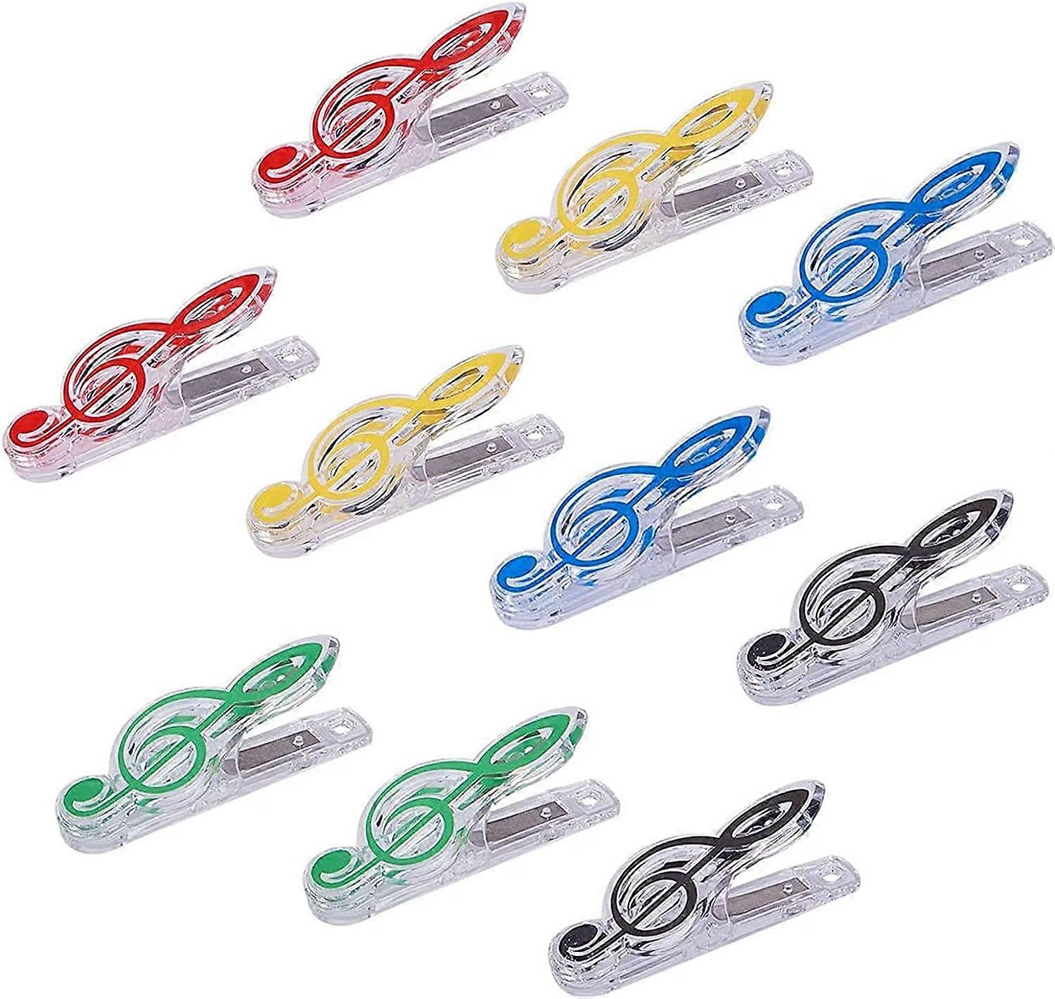 10 Pack Clear Plastic Music Note Clips for Pages and Sheet Music (Mixed Color 1, 10 pcs)