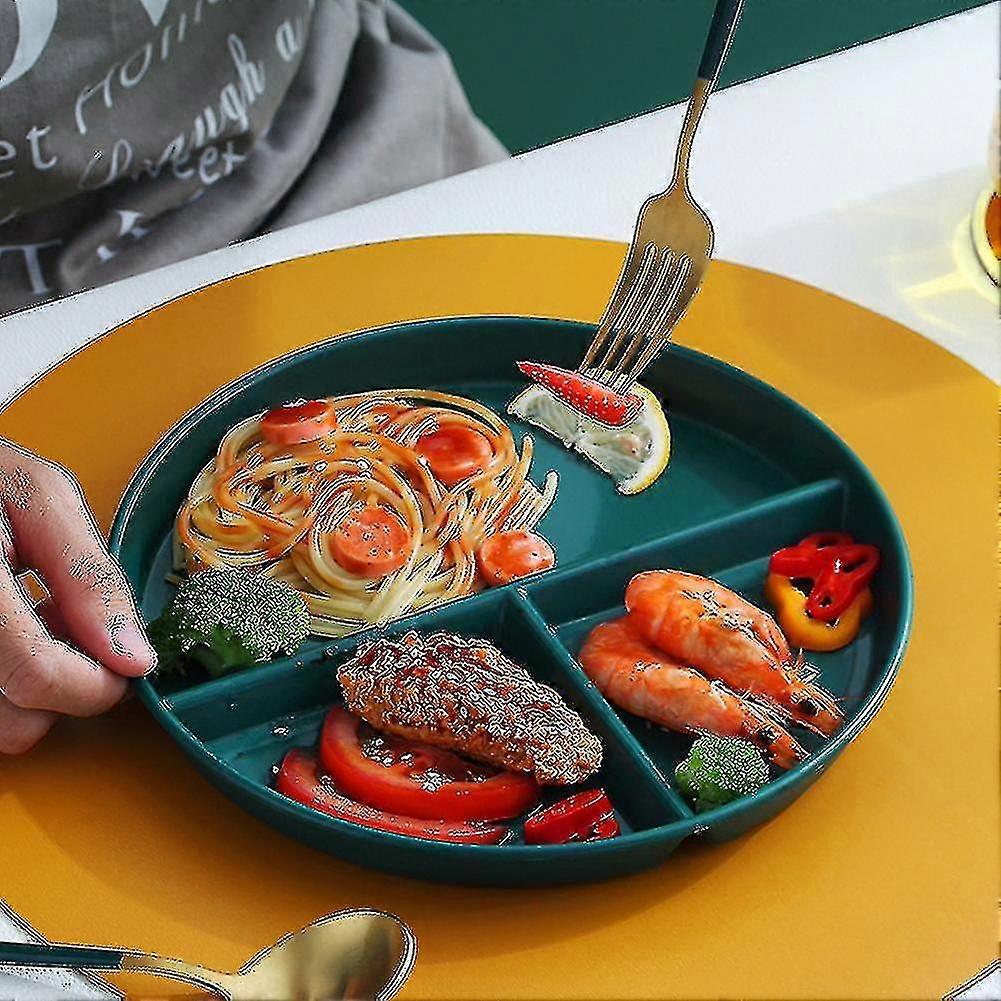 Portion Control Dinner Plate with 3 Compartments for Adults - Home Kitchen