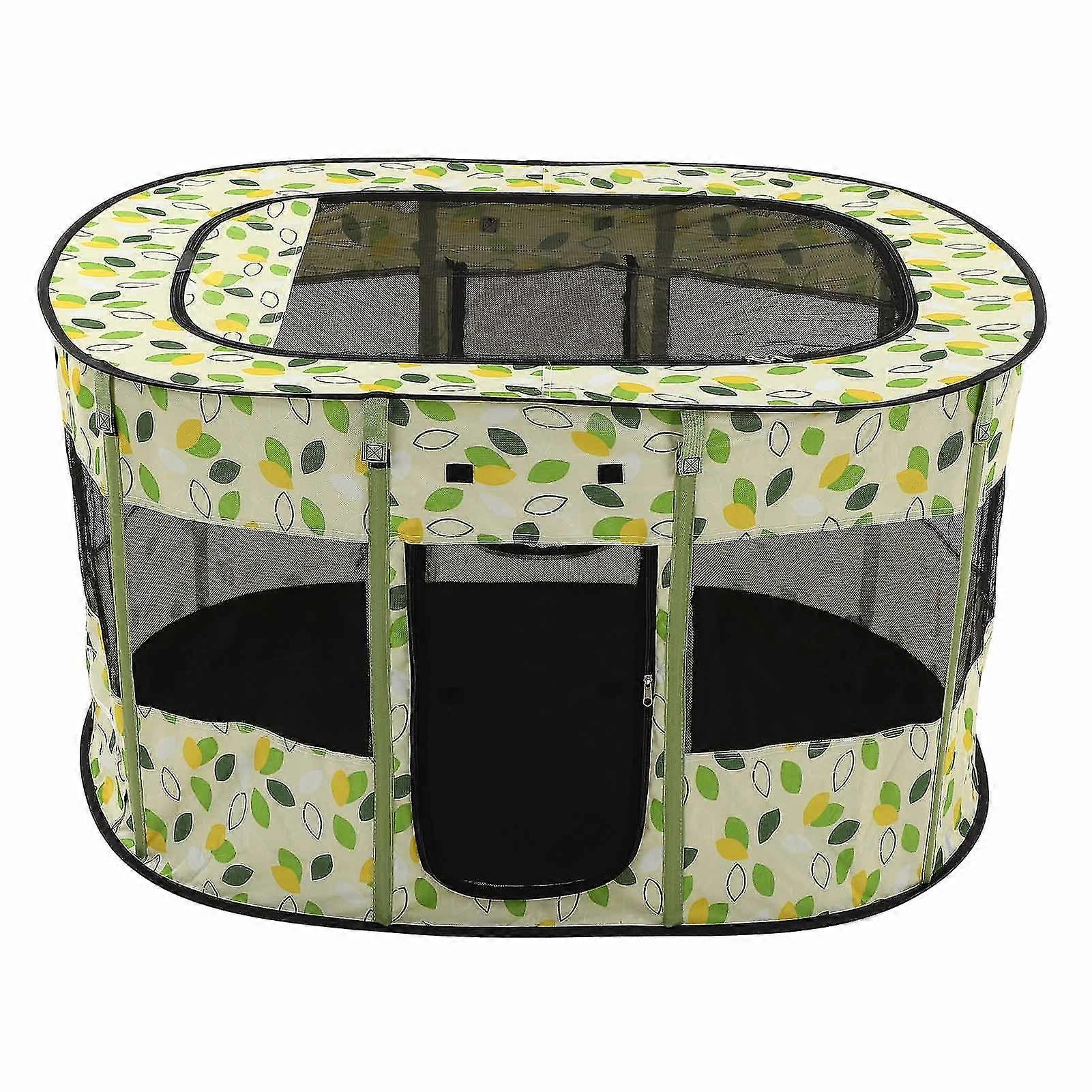 Breathable and Spacious XL Green Foldable Cat House with Removable Skylight