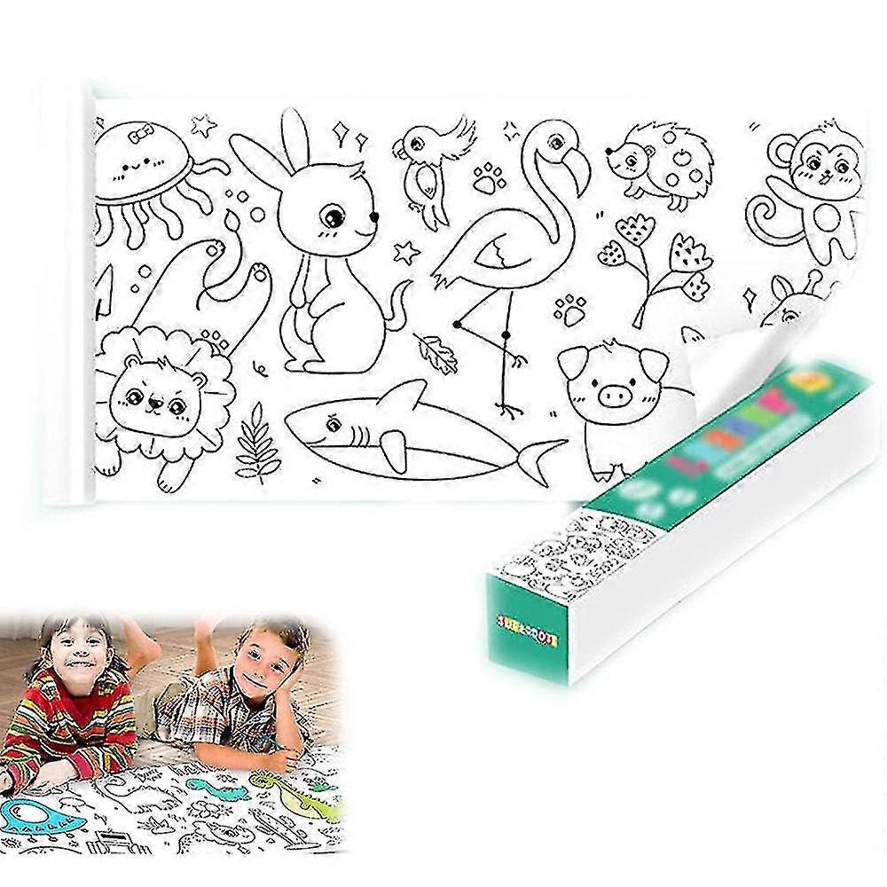 Lasten piirustusrulla värityspaperirulla tee-se-itse maalaus väritäyttöpaperi varhaiskasvatuslelut lahjat
