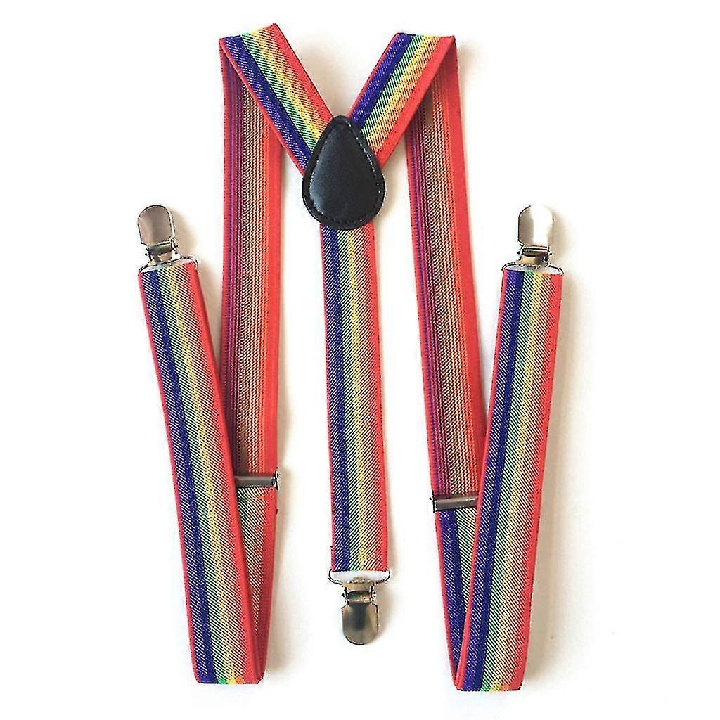 Fargerike stripete barnas regnbuebuksebelte for gutter og jenter