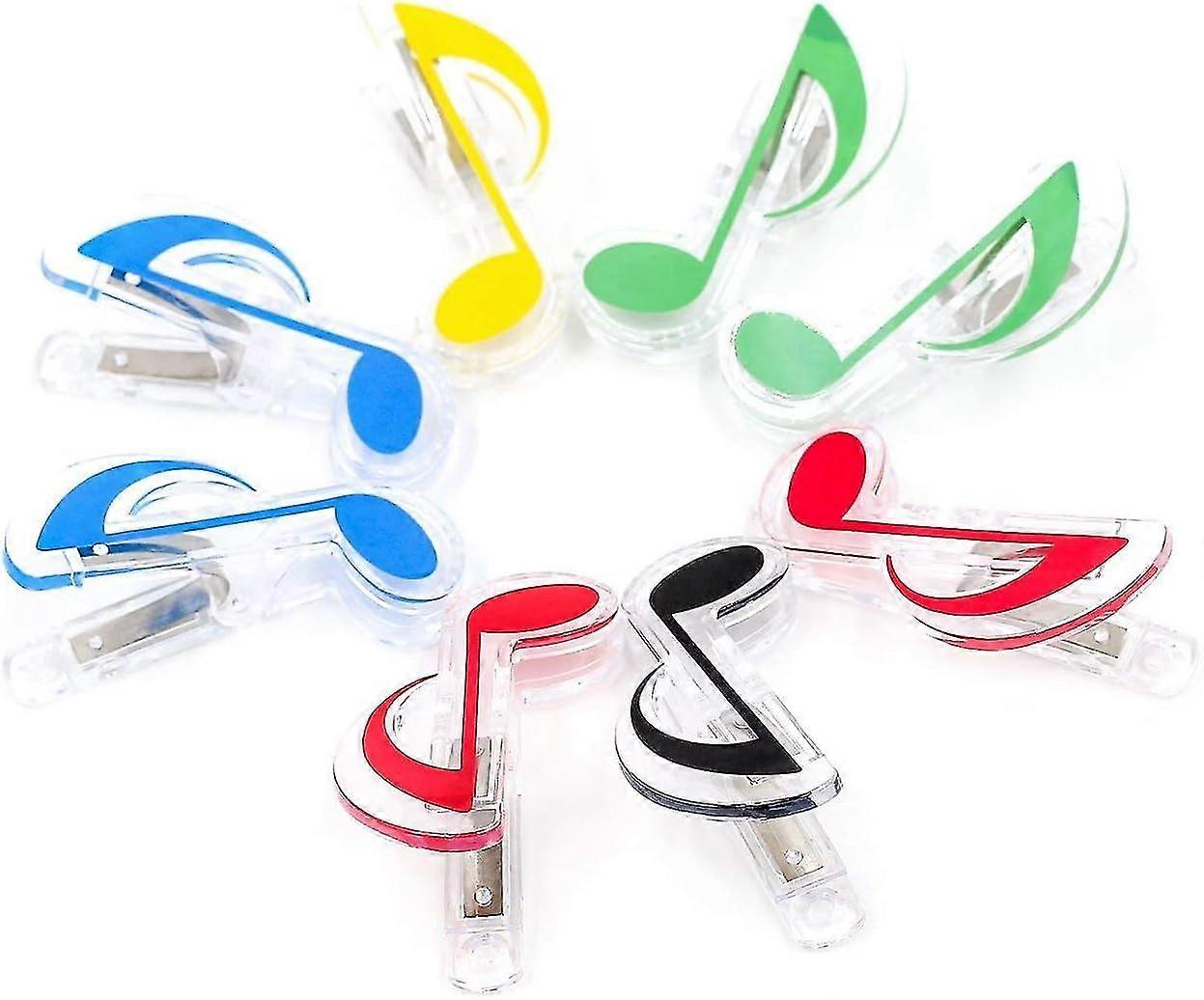 Set Of 8 Music Note Clips Assorted Colors