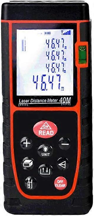 40m Laser Distance Meter,Laser Meter,Calculate Area Volume Distance,Pythagoras Function,20 Sets Data Storage,Mute Function,m/in/ft Unit Switching,with
