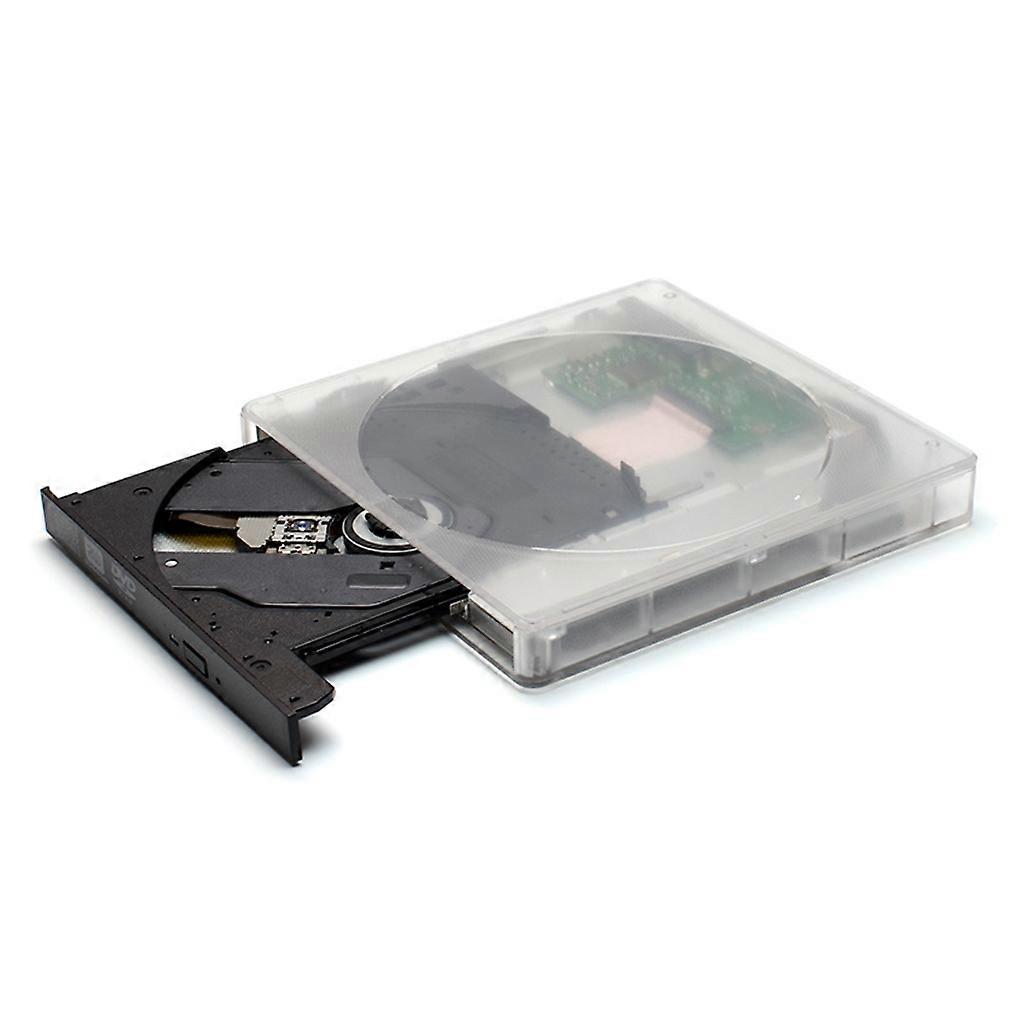 USB 3.0 DVD RW Burner Reader Player Optical Drive Transparent External Writer