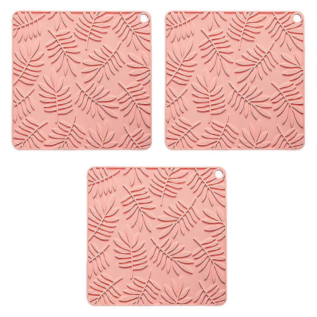 3-piece square insulation pad silicone insulation pad multifunctional kitchen table anti-scalding, non-slip and high-temperature insulation pad