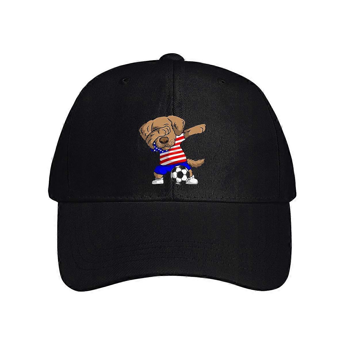 Dabbing Dog Soccer Player Baseball Cap