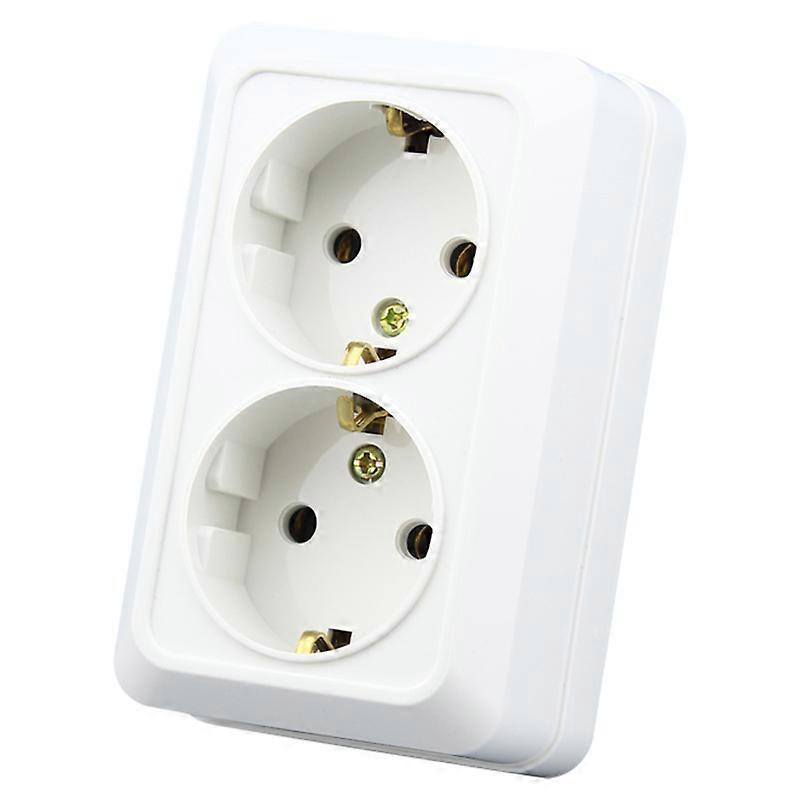 Dww-Adaptateur multiprise 2 pices avec 2 interrupteurs 16A, blanc