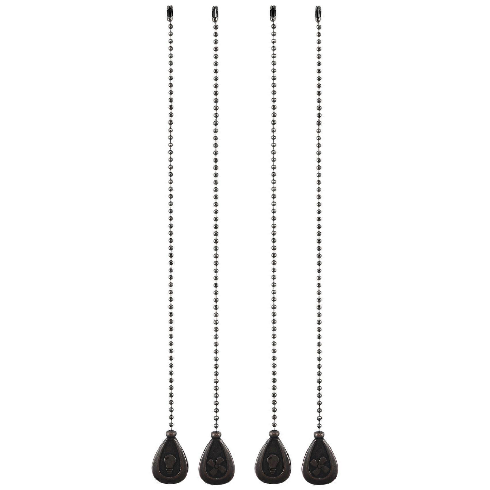 Ceiling Fan Pull Chains,4Pcs Bronze Extension Fan, Lamp Pull Chain Decorative Extender Ornament Fan Chain Connector